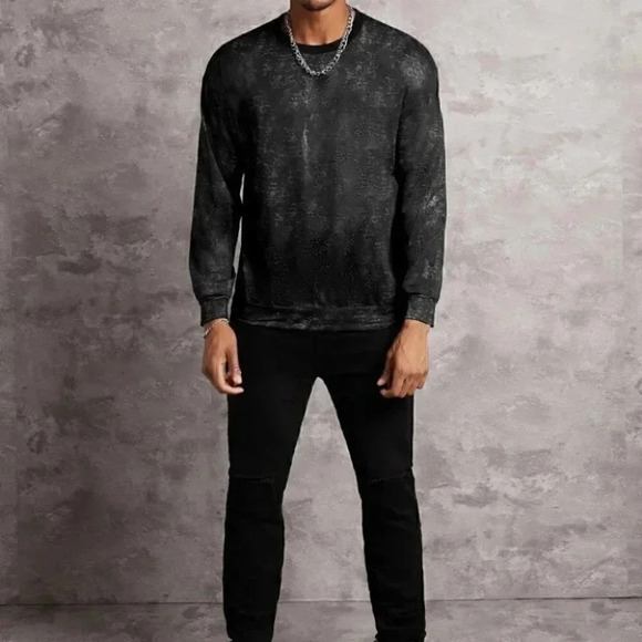 Black Casual Tie Dye Pullover - Picture 4 of 5